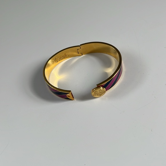 Coach Poppy Striped Hinge Bracelet Blue & Purple gold-plated brass - Picture 4 of 8